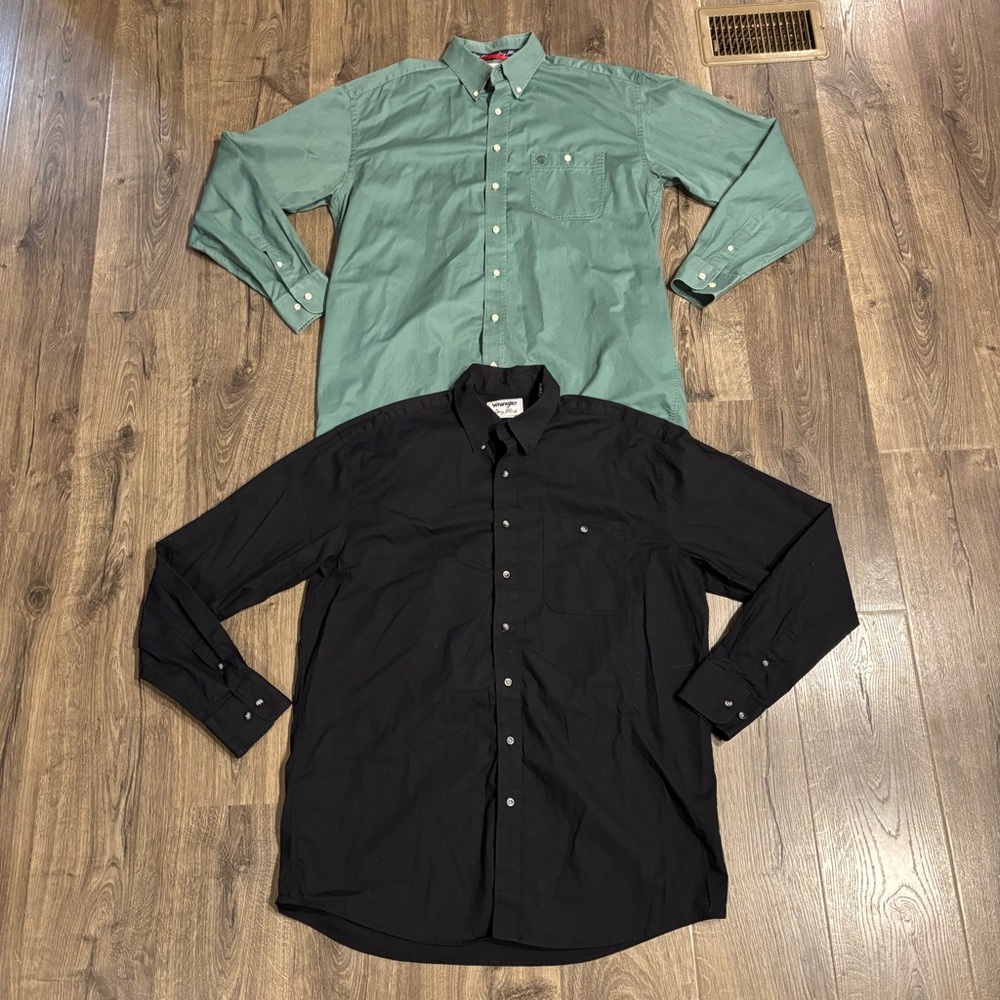 Wrangler George Straight Western Button Up Long Sleeve Dress Shirts size XLT
